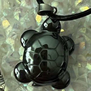 NEW Hematite turtle necklace